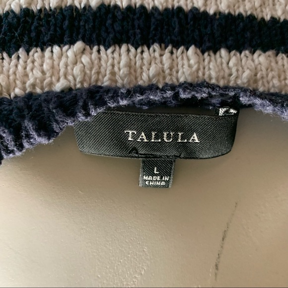 TALULA NAVY AND WHITE CROPPED SWEATER - Picture 5 of 5